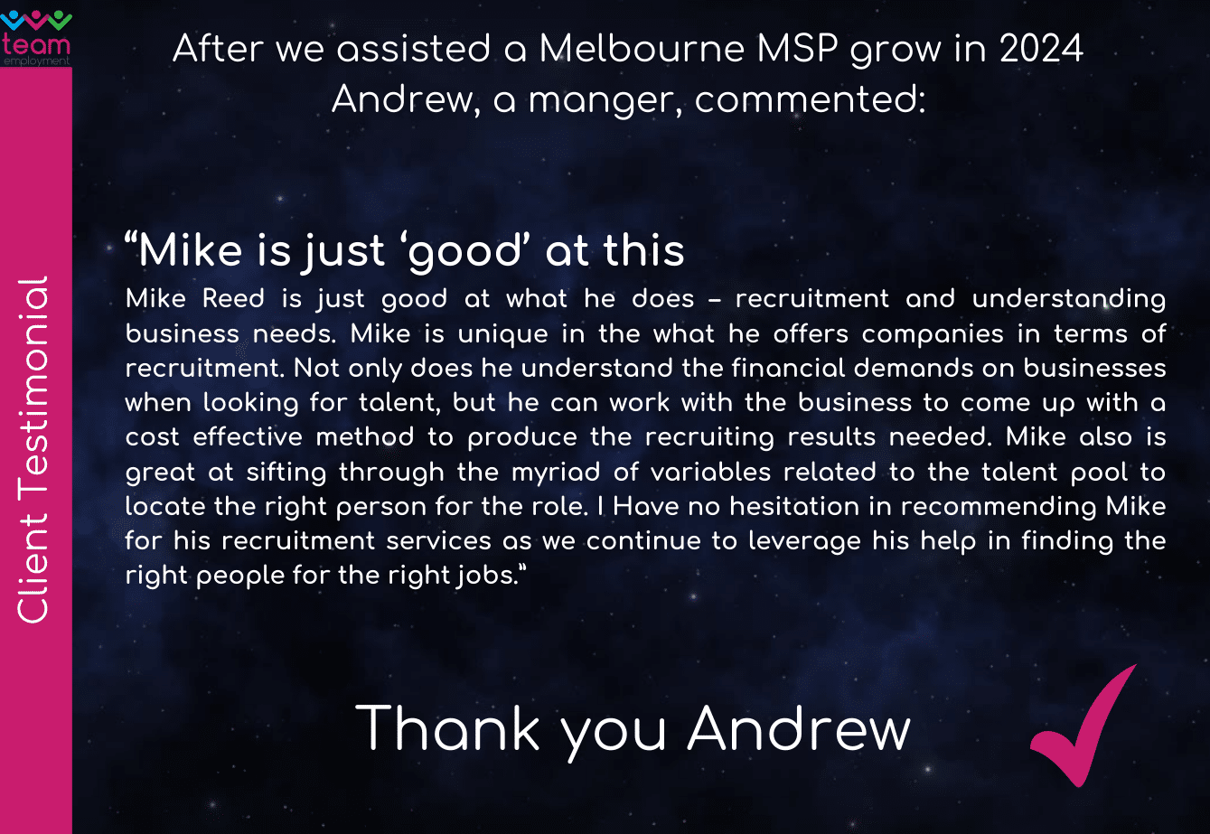 Client Testimonial from Andrew